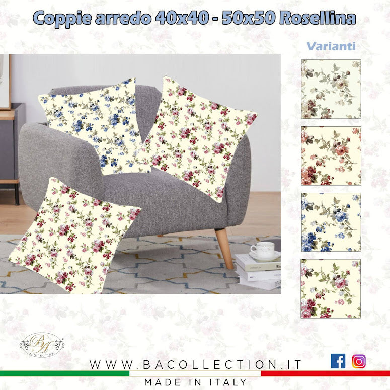 Coppia cuscini di arredo Rosellina 42x42-52x52